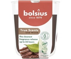 Bolsius True Scents geurglas 80/73 Oud Wood