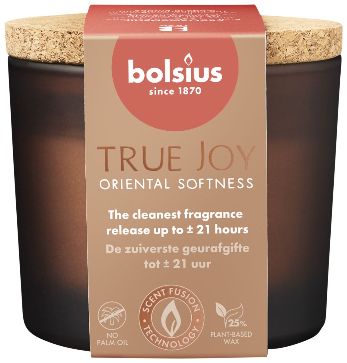 Bolsius True Joy geurglas met kurk 66/83 Oriental Softness