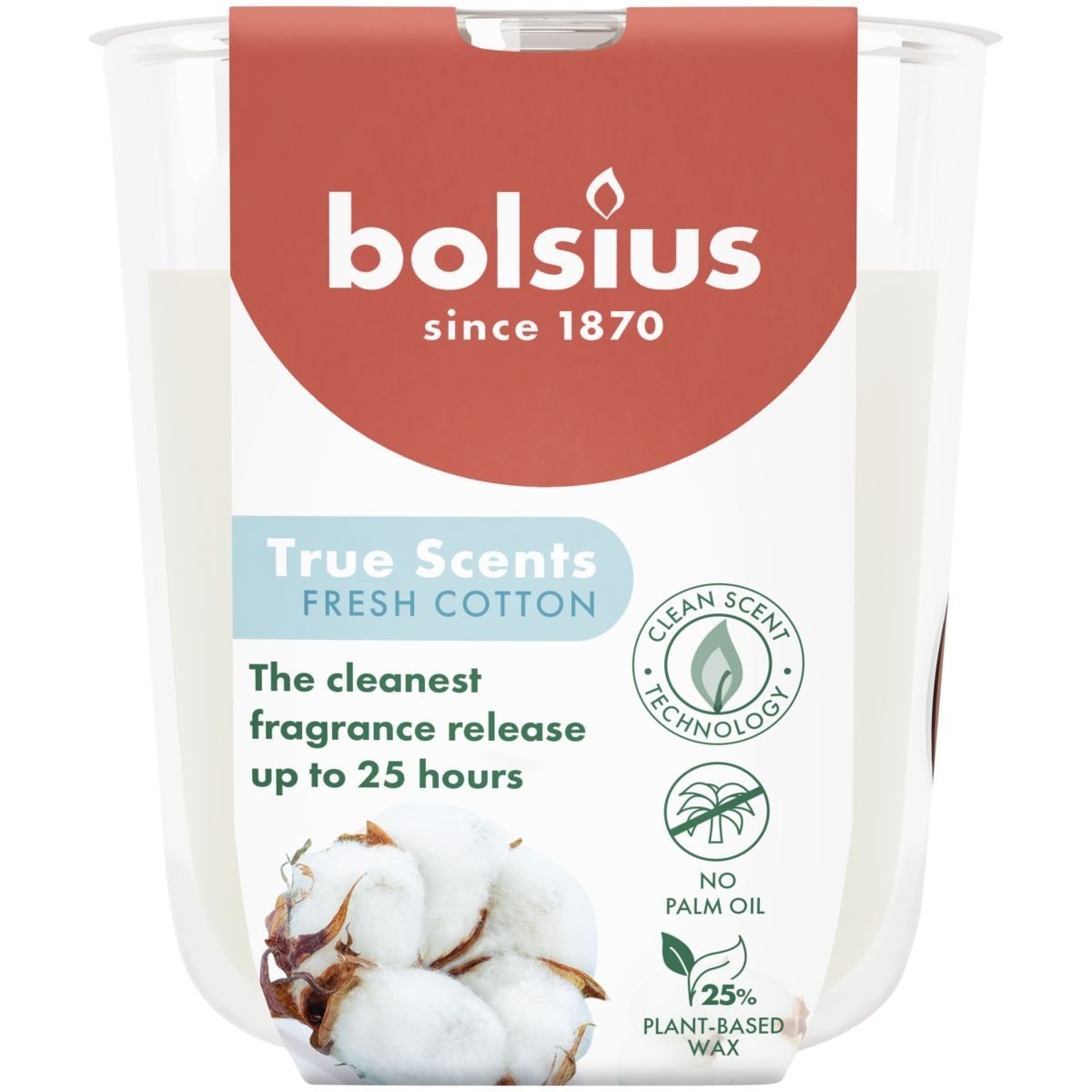 Bolsius True Scents geurglas 80/73 Fresh Cotton