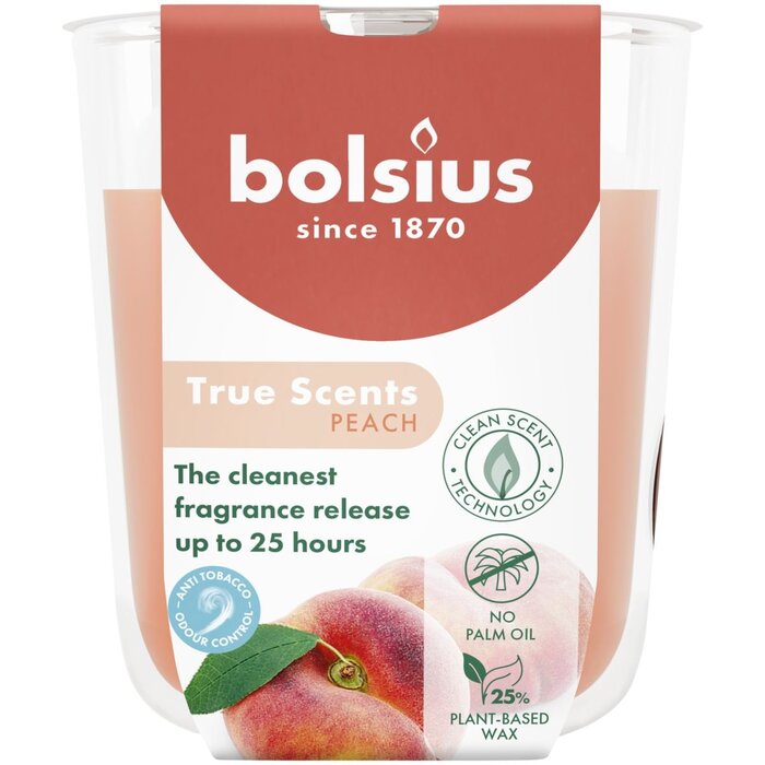 Bolsius True Scents geurglas 80/73 Perzik