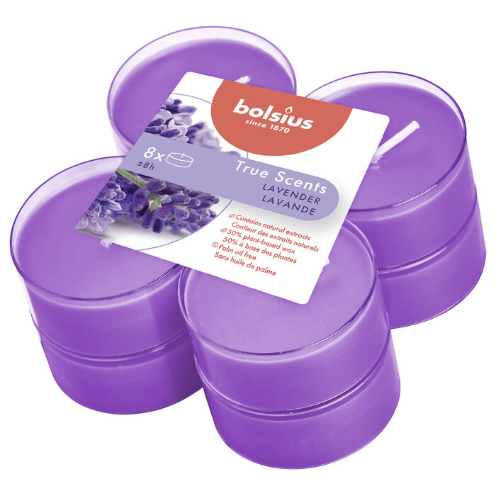 Bolsius True Scents maxilicht 8 stuks Lavendel