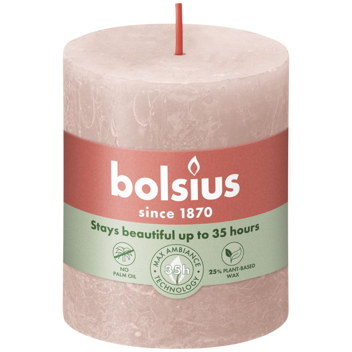 Bolsius Rustiekkaars 80/68 Misty Pink
