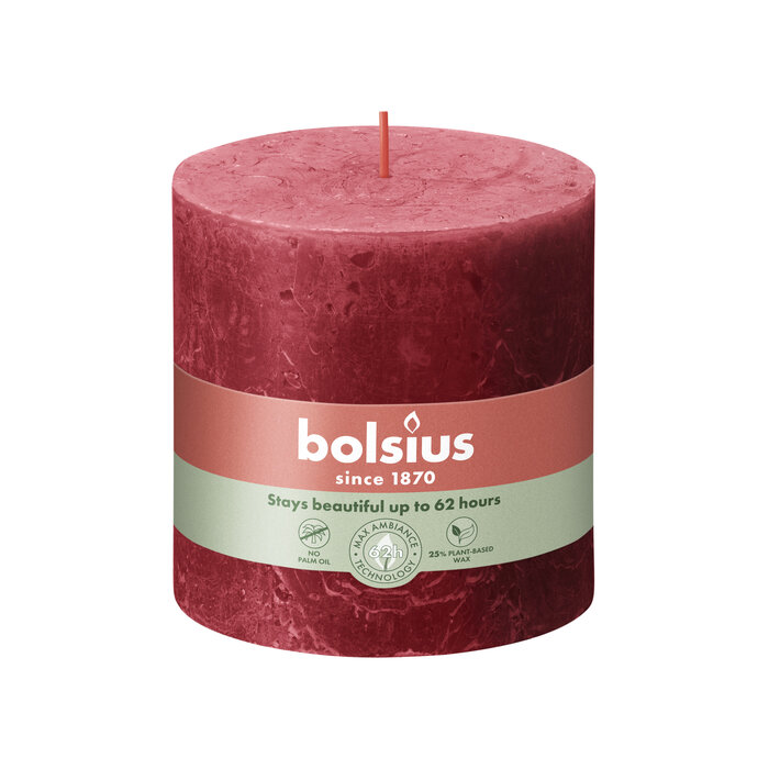 Bolsius Rustiekkaars 100/100 Delicate Red