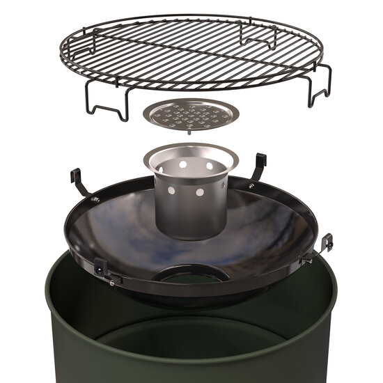 Barbecook Edson Army Green olievat houtskoolbarbecue