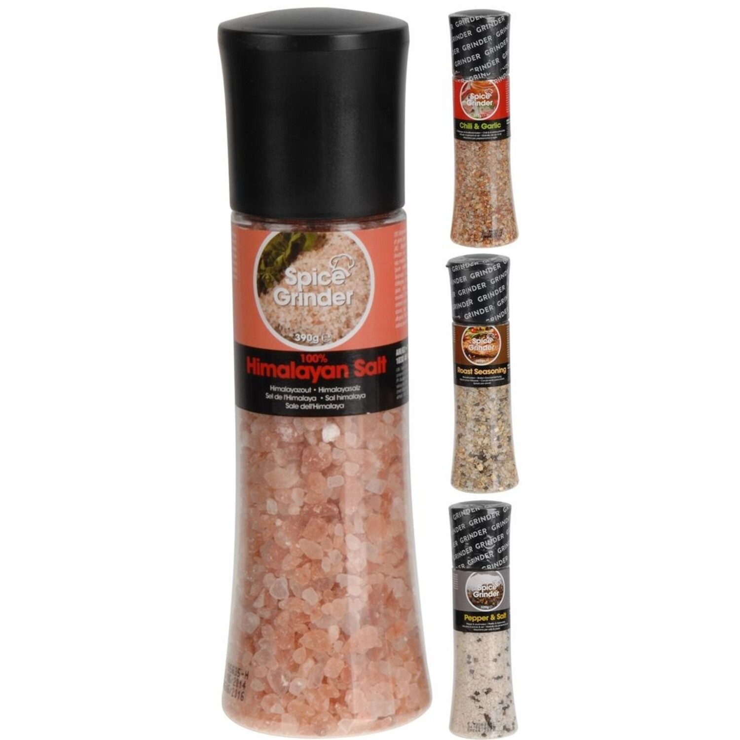 GLLBTPT Houten Zout Peper Grinder Navulbare Zout & Pepercorn Shakers Verstelbare Keramische Molen, 5