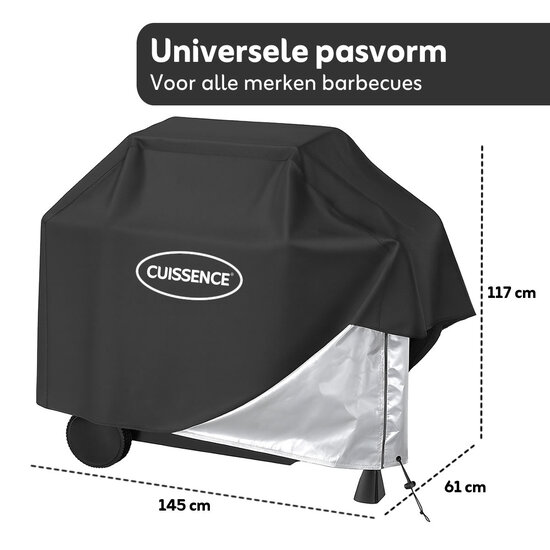 CUISSENCE® Waterdichte BBQ hoes universeel voor buitenkeukens L (145x61x117 cm)