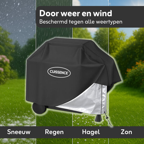 CUISSENCE® Waterdichte BBQ hoes universeel voor buitenkeukens L (145x61x117 cm)