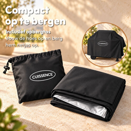 CUISSENCE® Waterdichte BBQ hoes universeel voor buitenkeukens L (145x61x117 cm)