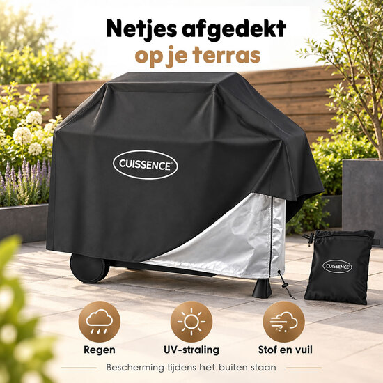 CUISSENCE® Waterdichte BBQ hoes universeel voor buitenkeukens L (145x61x117 cm)