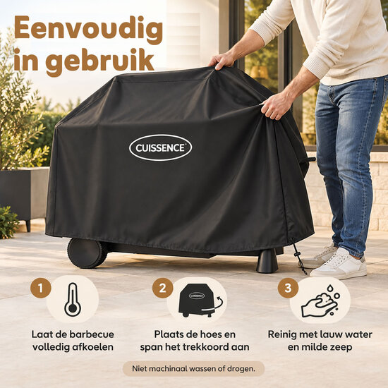 CUISSENCE® Waterdichte BBQ hoes universeel voor buitenkeukens L (145x61x117 cm)