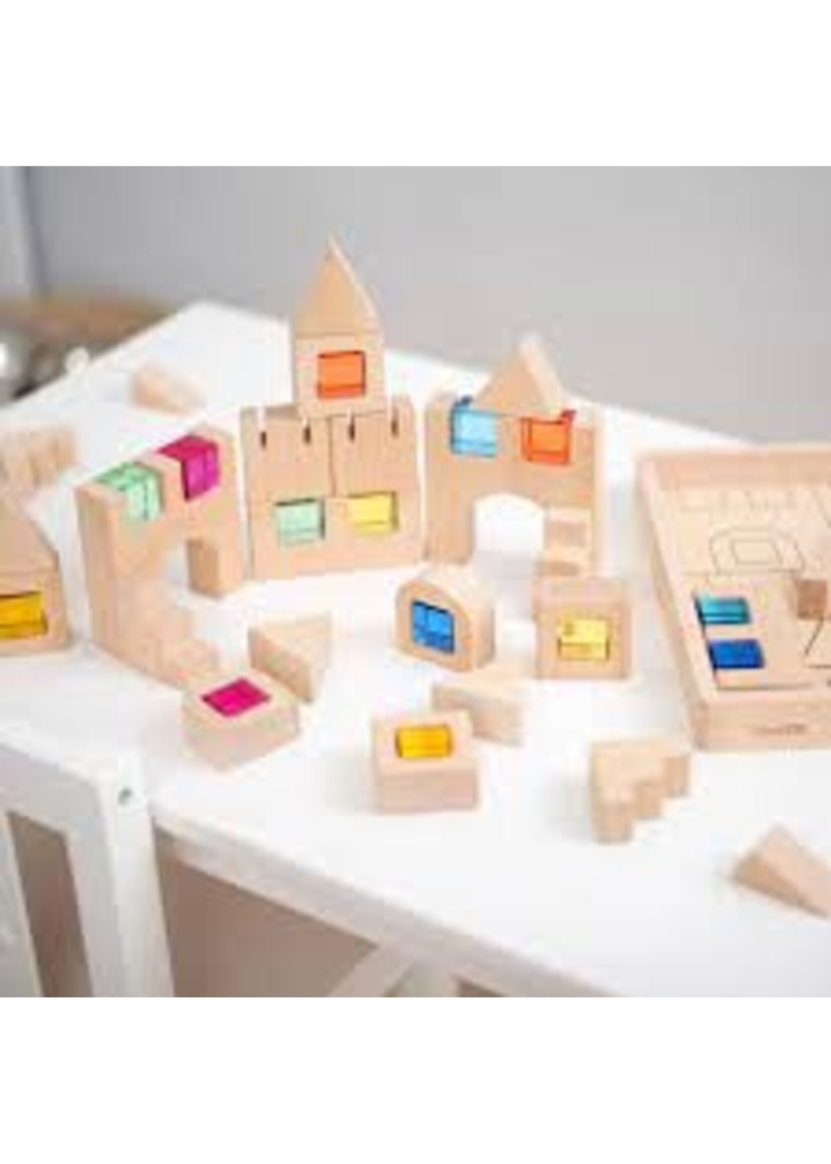 TickiT Wooden building gem blocks