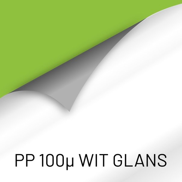 Colorgreen PP 100 Gloss: Wit glans met permanente grijze lijmlaag