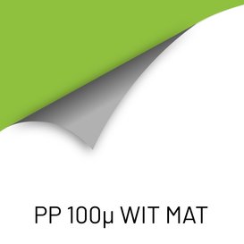 PP 100 Matt: Wit mat met permanente grijze lijmlaag