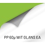 PP 60 Gloss: Wit glans met grijze permanente easy apply-lijmlaag