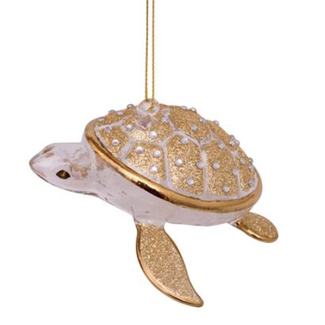 Vondels Ornament - schildpad met diamantjes goud✔️