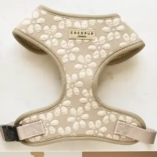 Cocopup Harnas hond - bloemenprint - taupe en beige