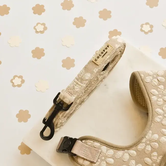 Cocopup Leiband hond - bloemenprint taupe en beige