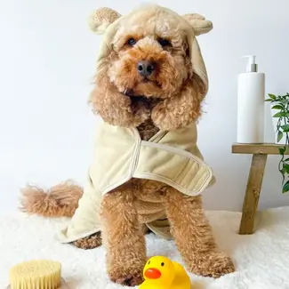 Cocopup Badjas hond - Teddy en spons - Beige