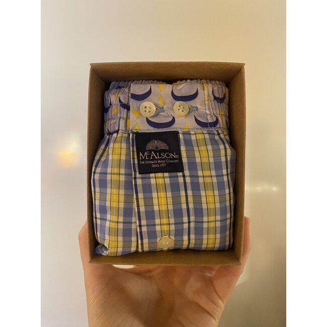 Mc Alson Boxershort Mc Alson - checkered blue & yellow