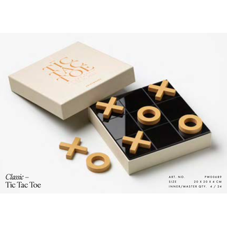 printworks Gezelschapsspel - 'Tic Tac Toe' - Beige