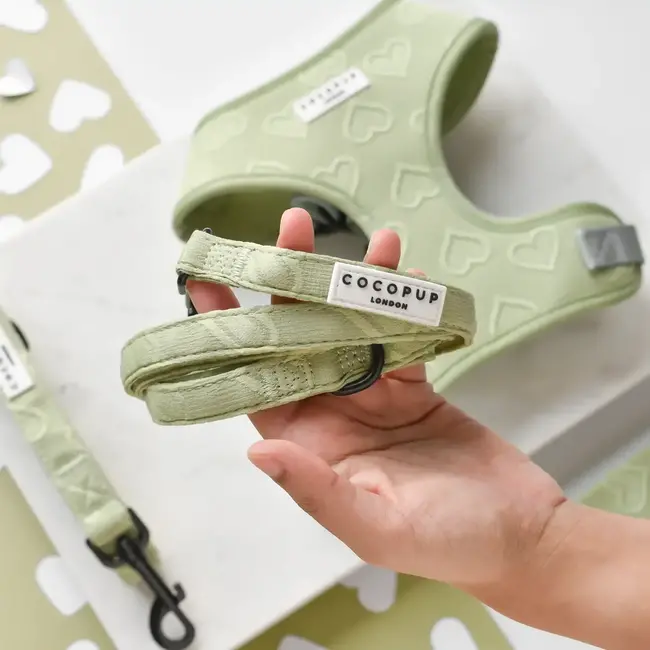 Cocopup Leiband hond - Hartjes - Groen