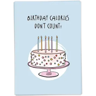 Kaart Blanche Wenskaart - Birthday calories (dubbel)