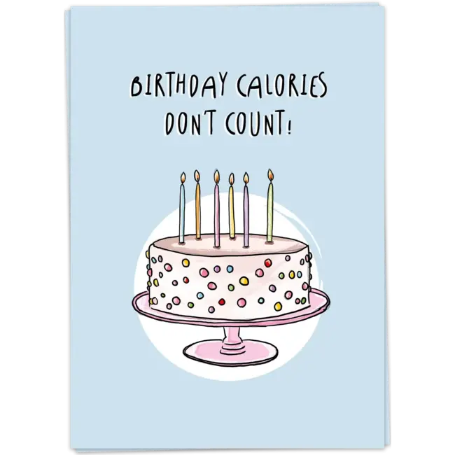 Kaart Blanche Wenskaart - Birthday calories (dubbel)
