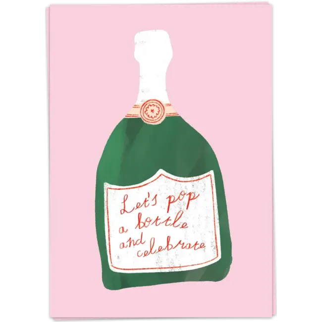 Kaart Blanche Wenskaart - Pop a bottle (dubbel)