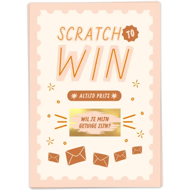Kaart Blanche Wenskaart - Scratch getuige (dubbel)