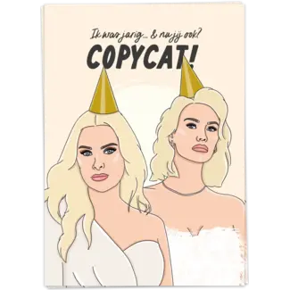 Kaart Blanche Wenskaart - "Copycat"