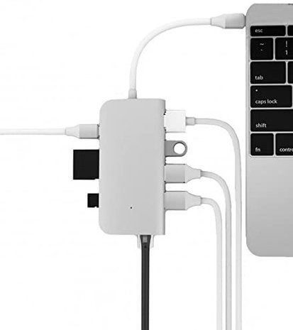 LMP USB-C mini Dock Adapter 8 poort Zilver LMP USB-C mini Dock Adapter 8 poort Zilver