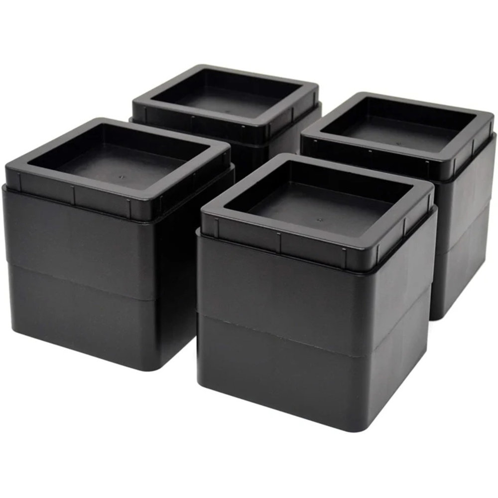 MultiMotion Bedverhogers zwart / meubelverhogers 5 cm (stapelbaar tot 20 cm) Extra sterk 1000 kg