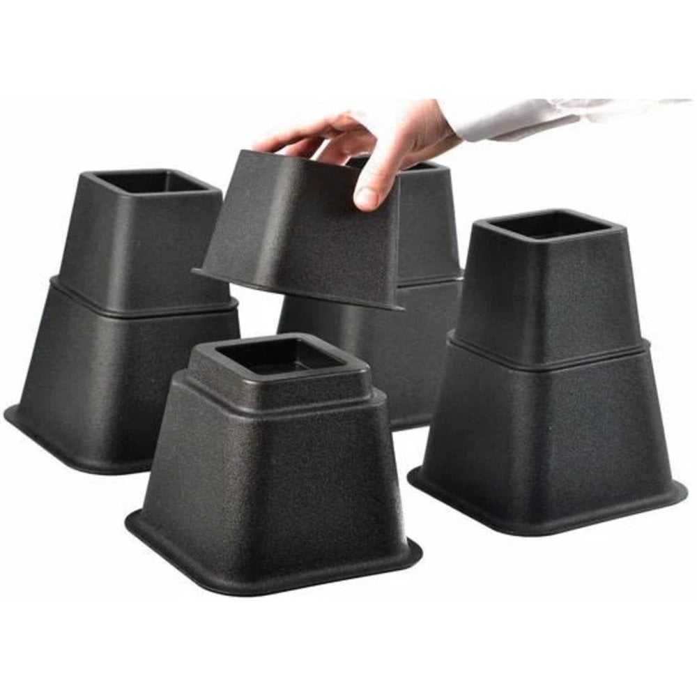 MultiMotion Bedverhogers / Meubelverhogers. Instelbaar tussen 8, 13 en 21 cm - ZWART