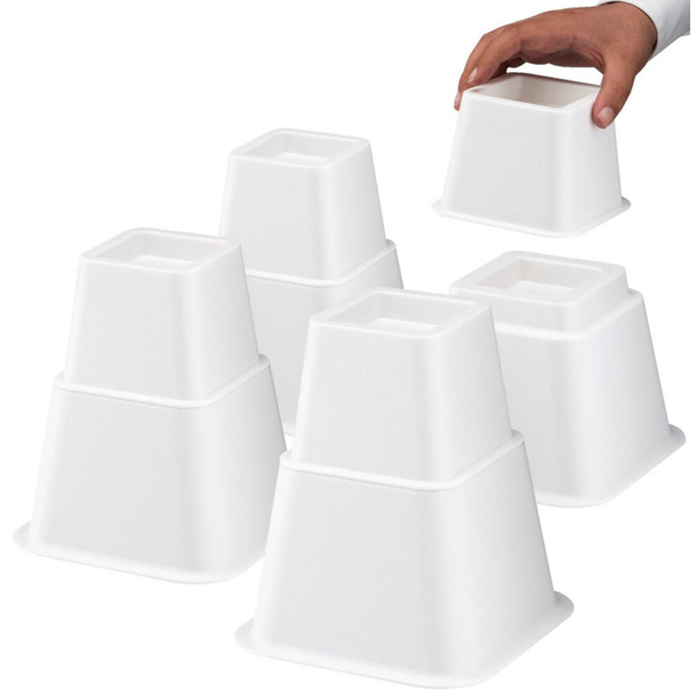 MultiMotion Bedverhogers / Meubelverhogers. Instelbaar tussen 8, 13 en 21 cm - WIT