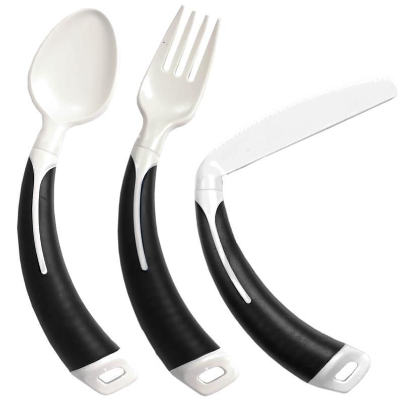MultiMotion Bestekset gebogen 3-delig zwart - Aangepast bestek
