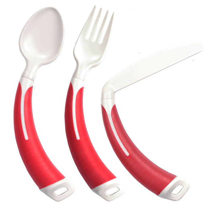 MultiMotion Bestekset gebogen 3-delig rood - Aangepast bestek