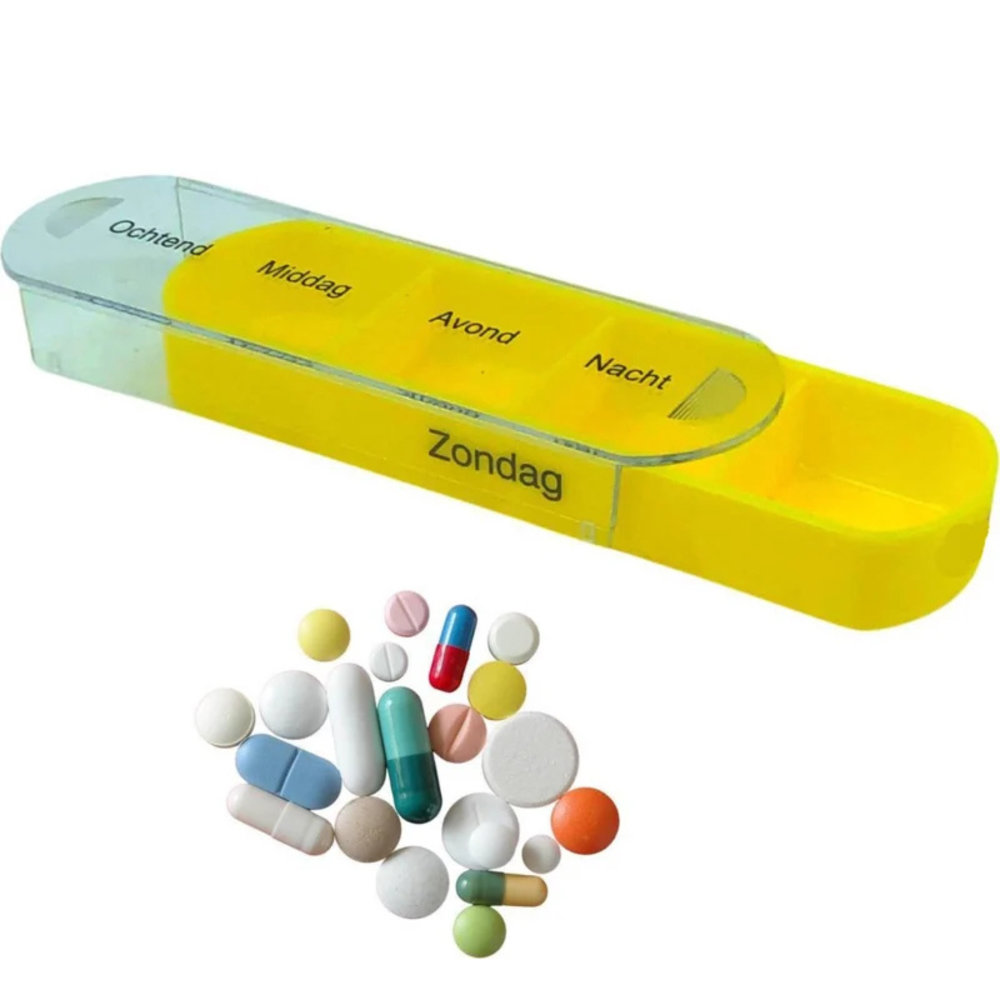 MultiMotion Pillendoosje 7 daags / 4 vakjes per dag - MULTICOLOR