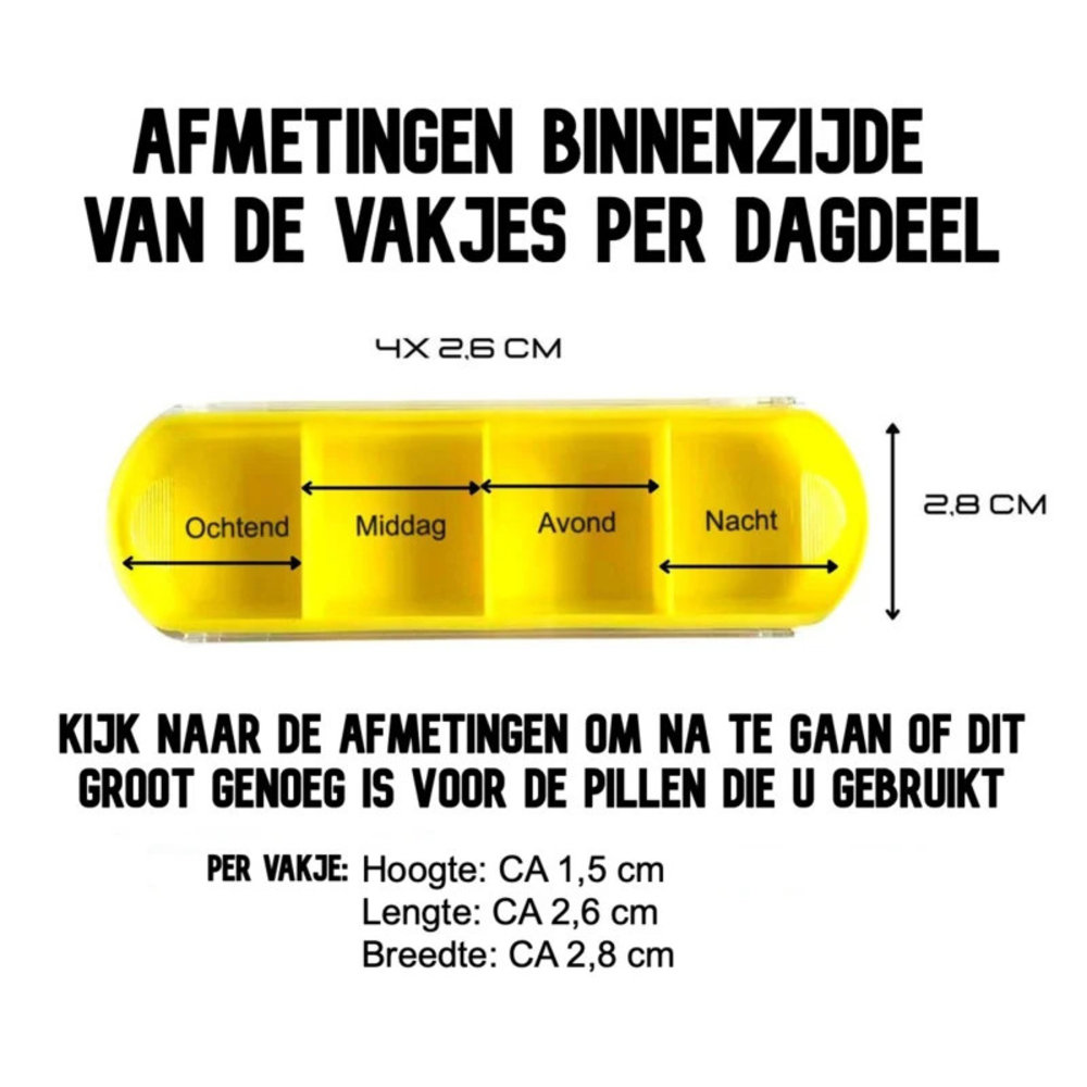 MultiMotion Pillendoosje 7 daags / 4 vakjes per dag - MULTICOLOR
