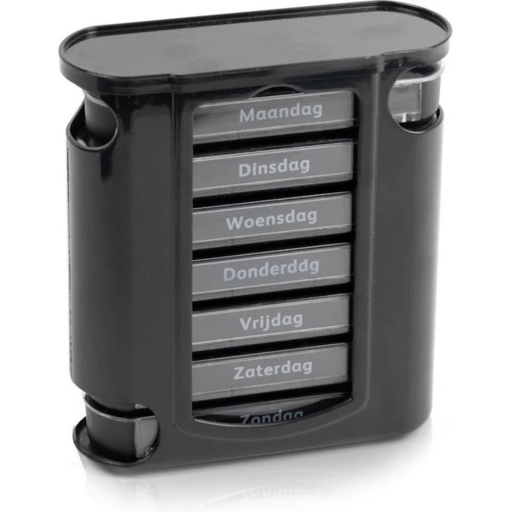 MultiMotion Pillendoosje 7 daags / 4 vakjes per dag - ZWART