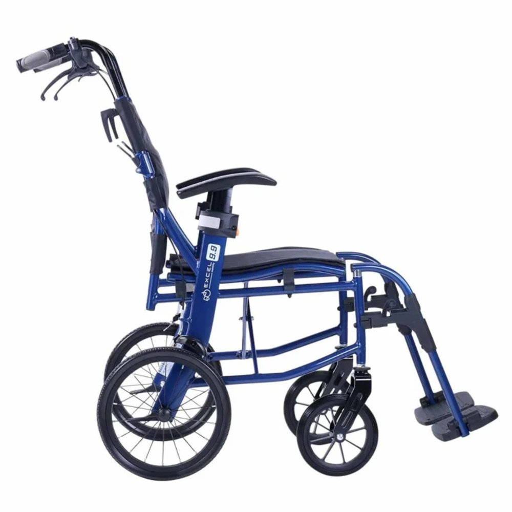 Excel Excel 9.9 lichtgewicht transport rolstoel BLAUW