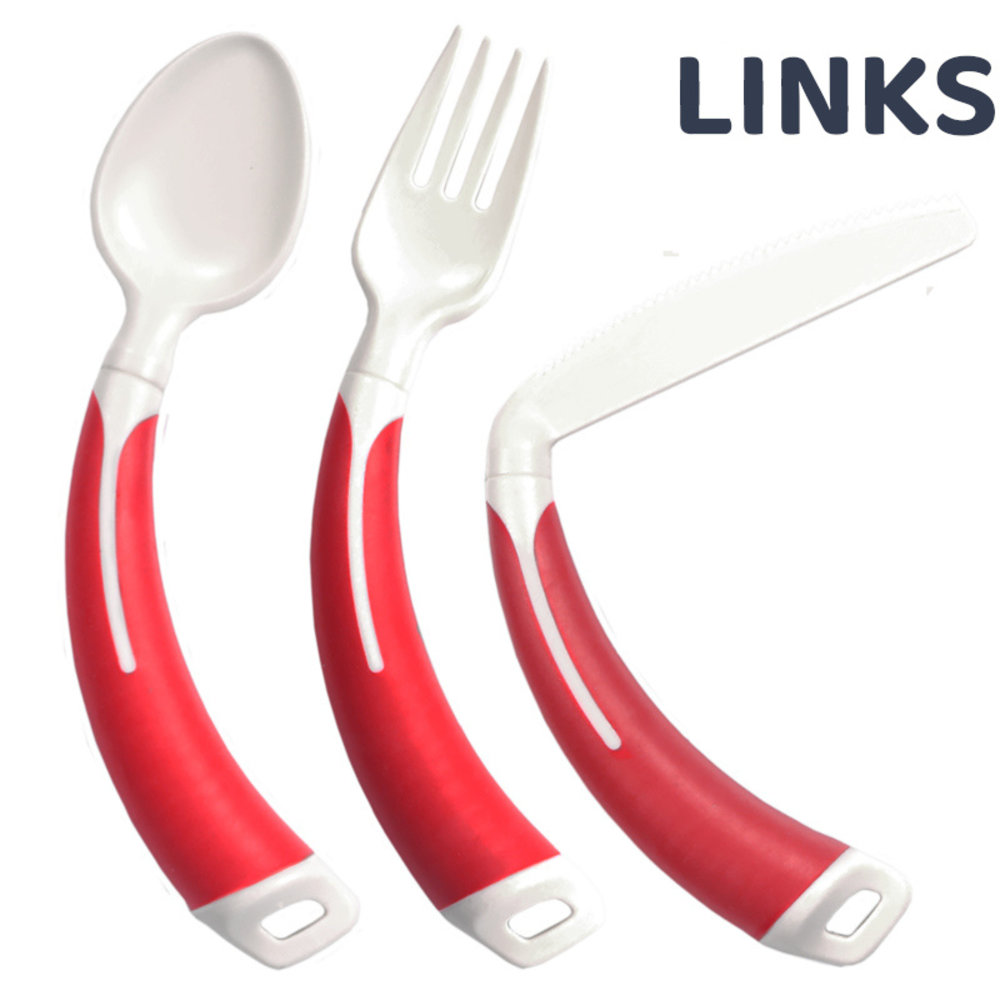 MultiMotion Bestekset gebogen 3-delig rood - Aangepast bestek