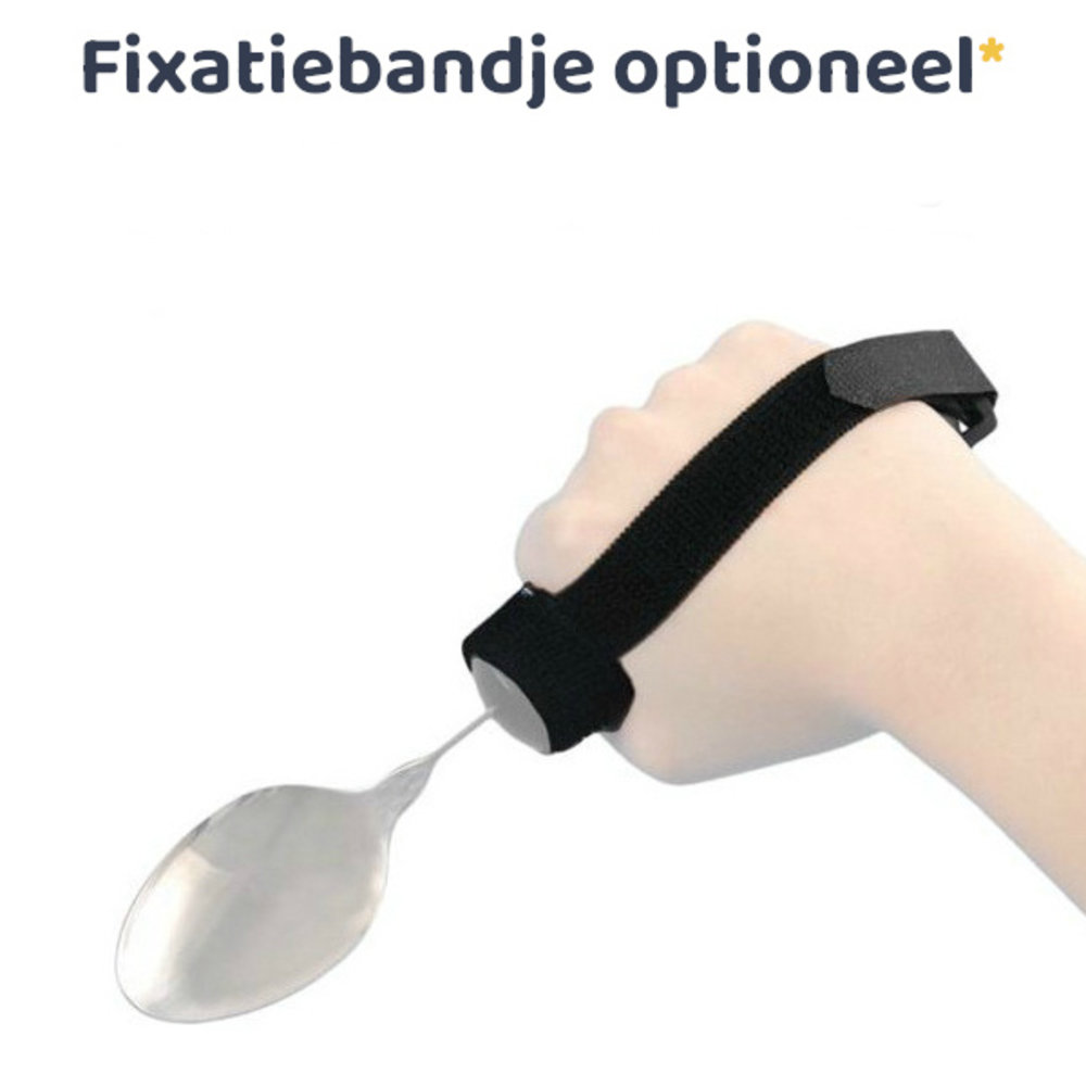 MultiMotion Theelepel - Aangepast bestek - verdikt, buigzaam, extra grip. ZWART