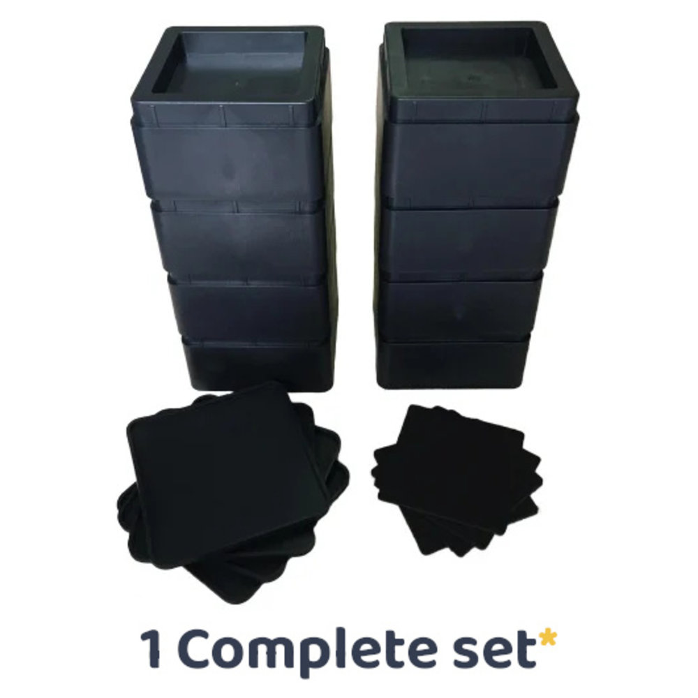 MultiMotion Bedverhogers zwart / meubelverhogers 5 cm (stapelbaar tot 20 cm) Extra sterk 1000 kg