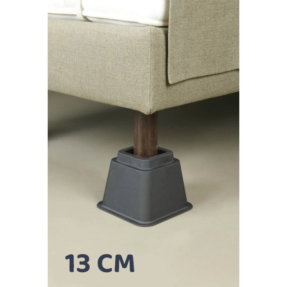 MultiMotion Bedverhogers / Meubelverhogers. Instelbaar tussen 8, 13 en 21 cm - ZWART