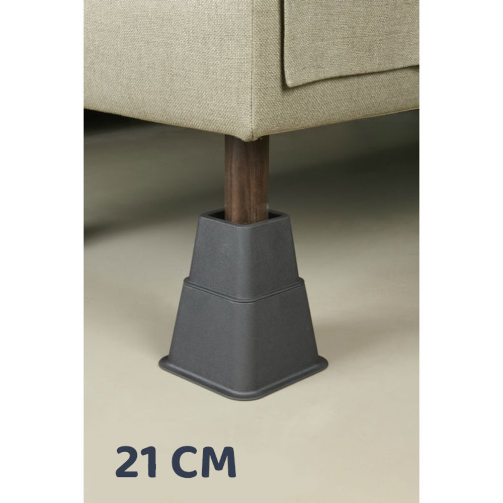 MultiMotion Bedverhogers / Meubelverhogers. Instelbaar tussen 8, 13 en 21 cm - BRUIN