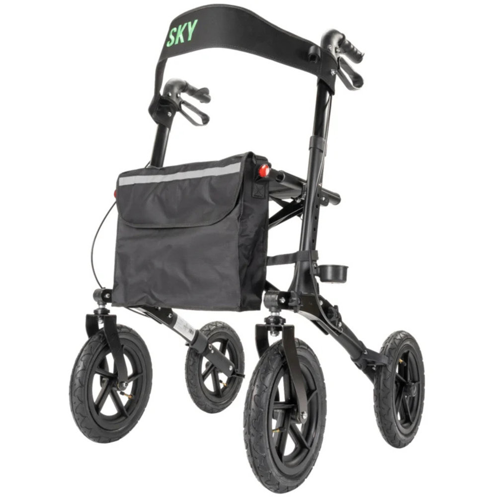 Sky Sky Air lichtgewicht outdoor rollator met luchtbanden - Zwart