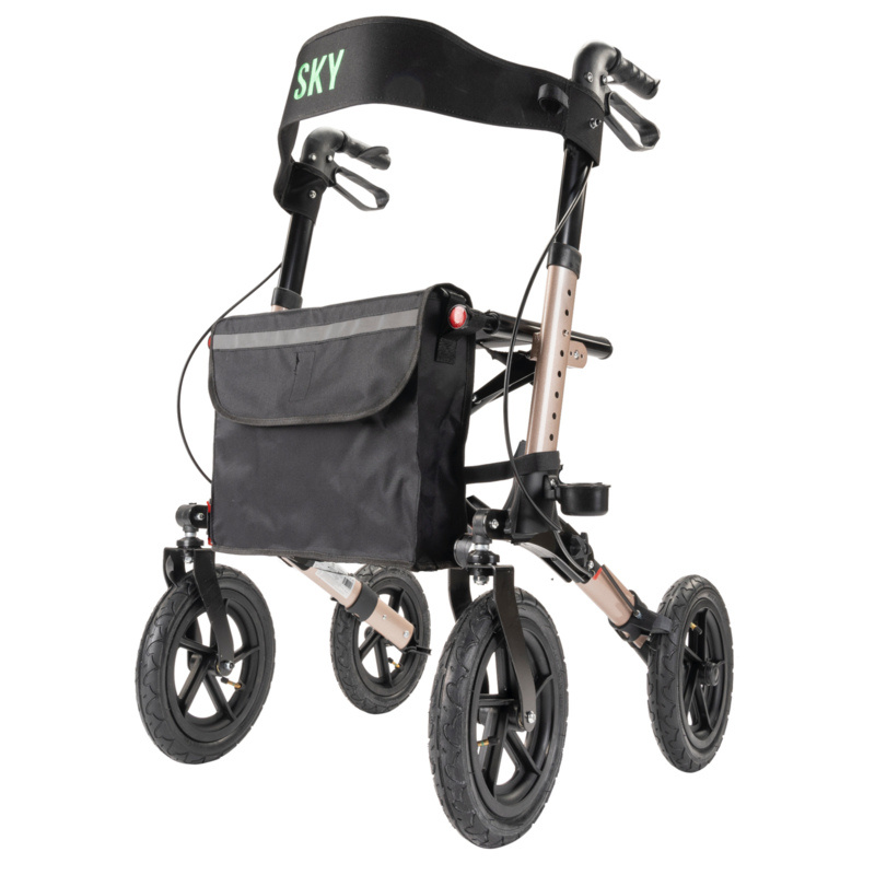 Sky Sky Air lichtgewicht outdoor rollator met luchtbanden - Champagne Sky Sky Air lichtgewicht outdoor rollator met luchtbanden - Champagne