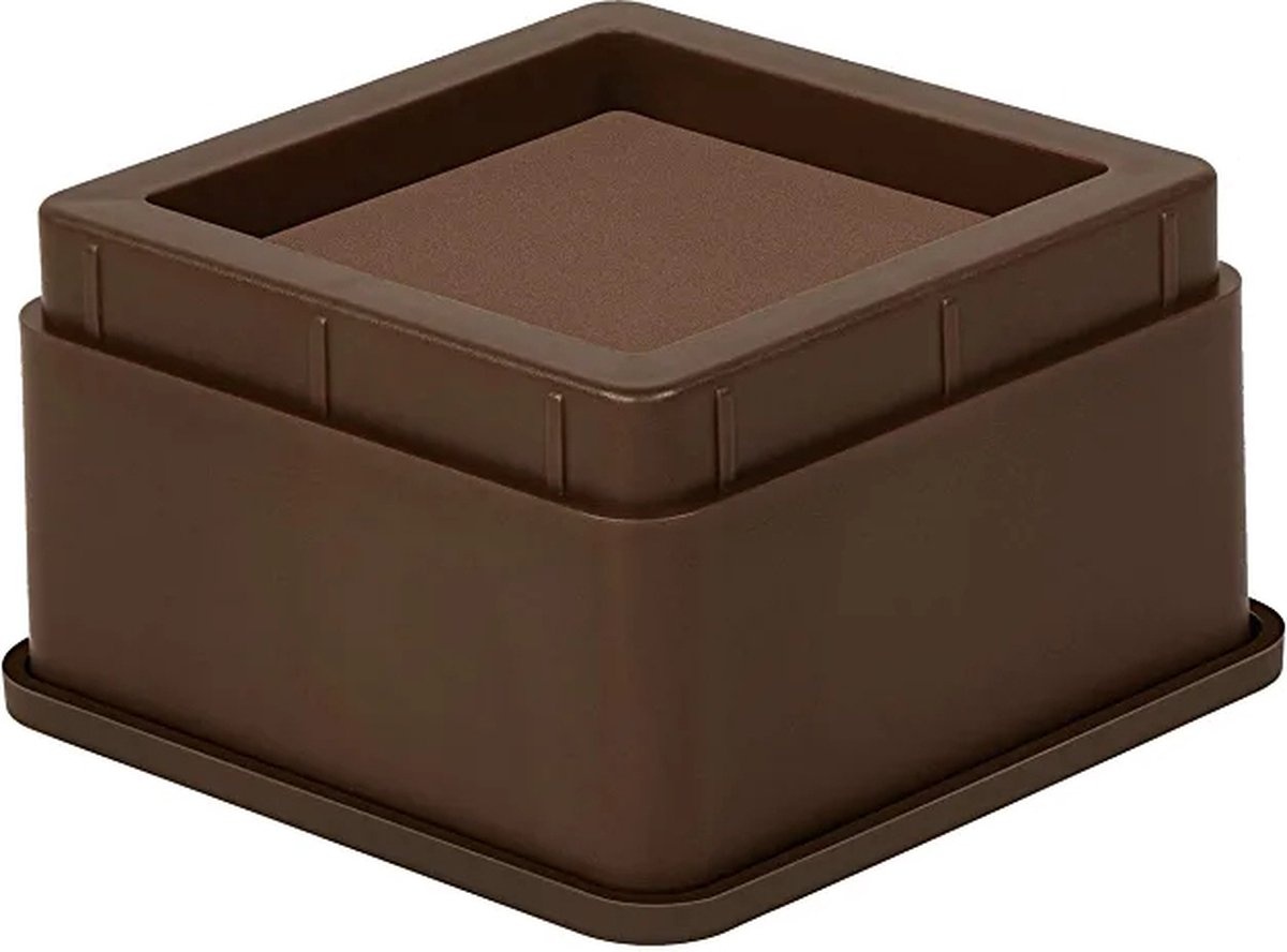 MultiMotion Bedverhogers bruin / meubelverhogers 5 cm (stapelbaar tot 20 cm) Extra sterk 1000 kg