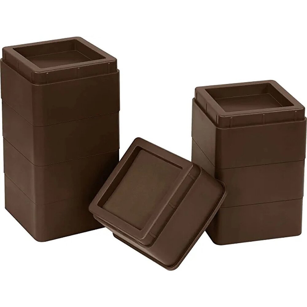 MultiMotion Bedverhogers bruin / meubelverhogers 5 cm (stapelbaar tot 20 cm) Extra sterk 1000 kg