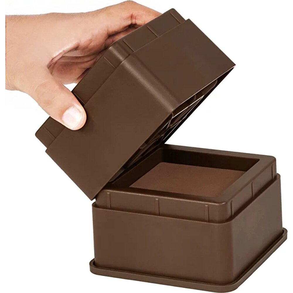 MultiMotion Bedverhogers bruin / meubelverhogers 5 cm (stapelbaar tot 20 cm) Extra sterk 1000 kg